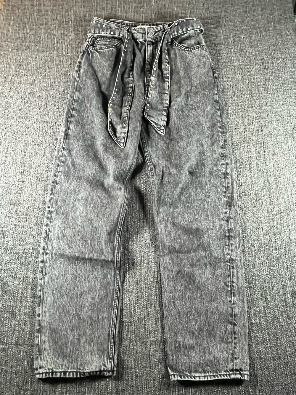 Sandro Paris Paper bag jeans, women’s, Y2k, rhinestones! Size 38